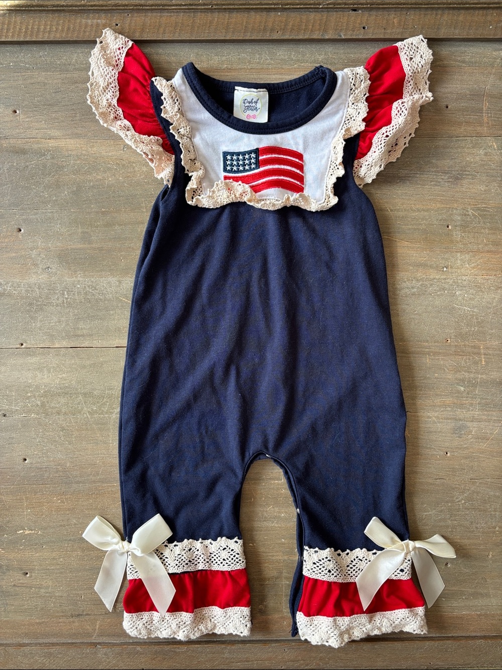 Dash of Glitter patriotic baby romper